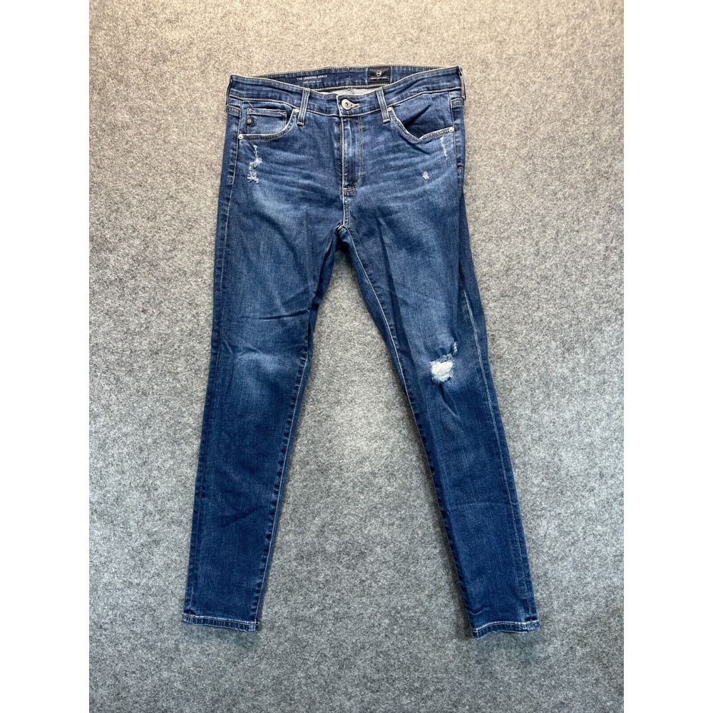 AG Adriano Goldschmied Jeans Womens 29 Legging Ankle Skinny Blue Distressed